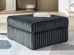 Best Furniture Outlet - Ashley Furniture - Midnight-Madness Living Room - Oversized Accent Ottoman / Gunmetal - 9810508