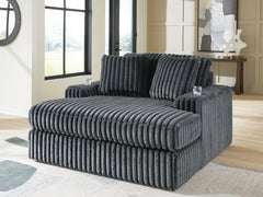 Best Furniture Outlet - Ashley Furniture - Midnight-Madness Living Room - Oversized Chaise / Gunmetal - 9810515
