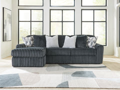 Best Furniture Outlet - Ashley Furniture - Midnight-Madness Sectional - RAF 2-Piece Sectional Sofa Chaise / Gunmetal - 98105S4