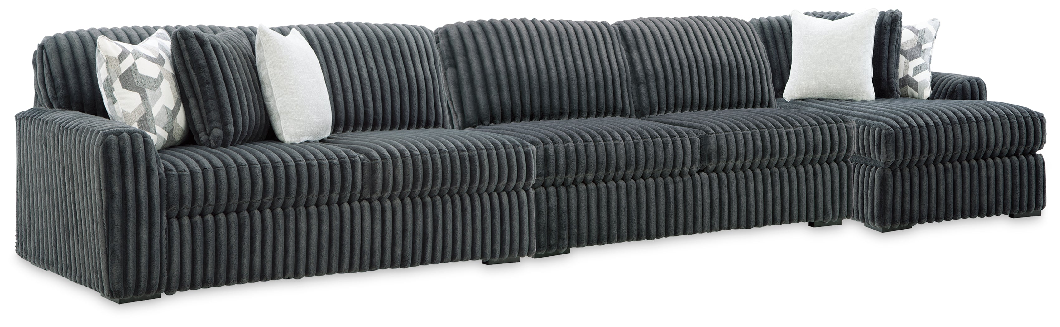 Best Furniture Outlet - Ashley Furniture - Midnight-Madness 3-Piece Sectional with Chaise - 3-Piece Sectional with Chaise - 98105S28