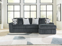 Best Furniture Outlet - Ashley Furniture - Midnight-Madness Sectional - LAF 2-Piece Sectional Sofa Chaise / Gunmetal - 98105S3