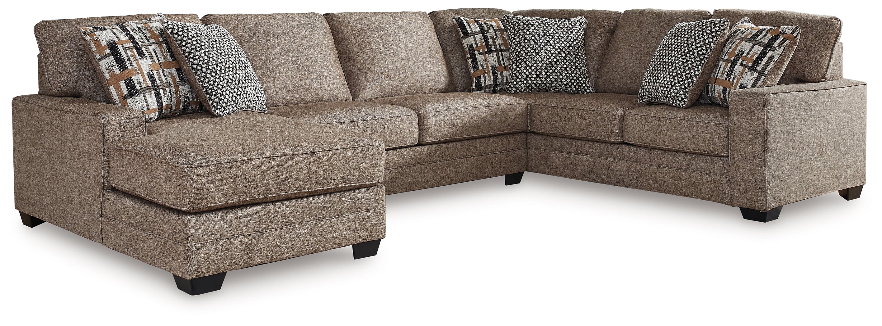 Best Furniture Outlet - Ashley Furniture - Cannonbrook Sectional - LAF 3-Piece Sectional with Chaise / Nutmeg - 98201S2