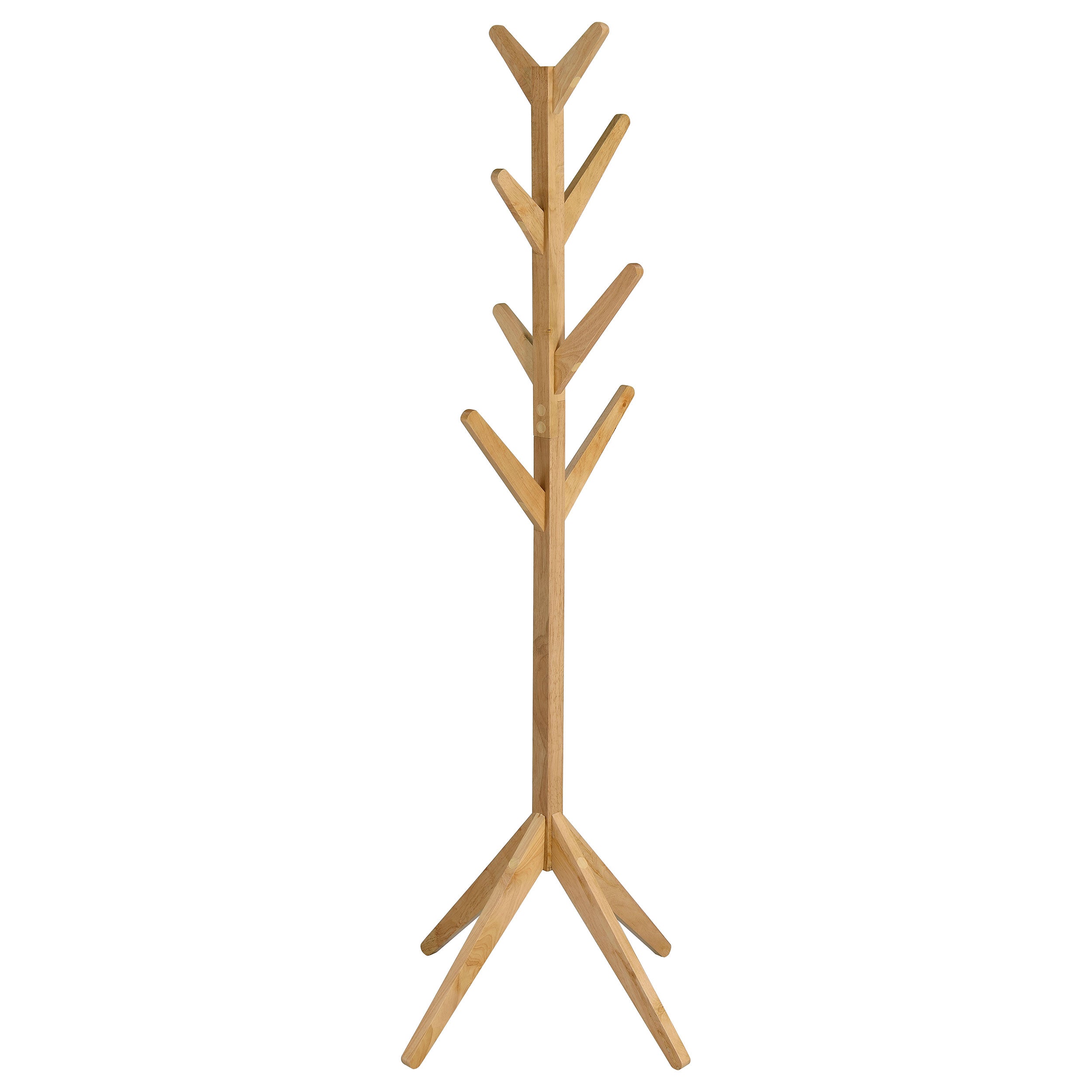 Best Furniture Outlet - Coaster - Margaret Solid Wood Coat Rack Clothing Hanger Natural Oak - 983271