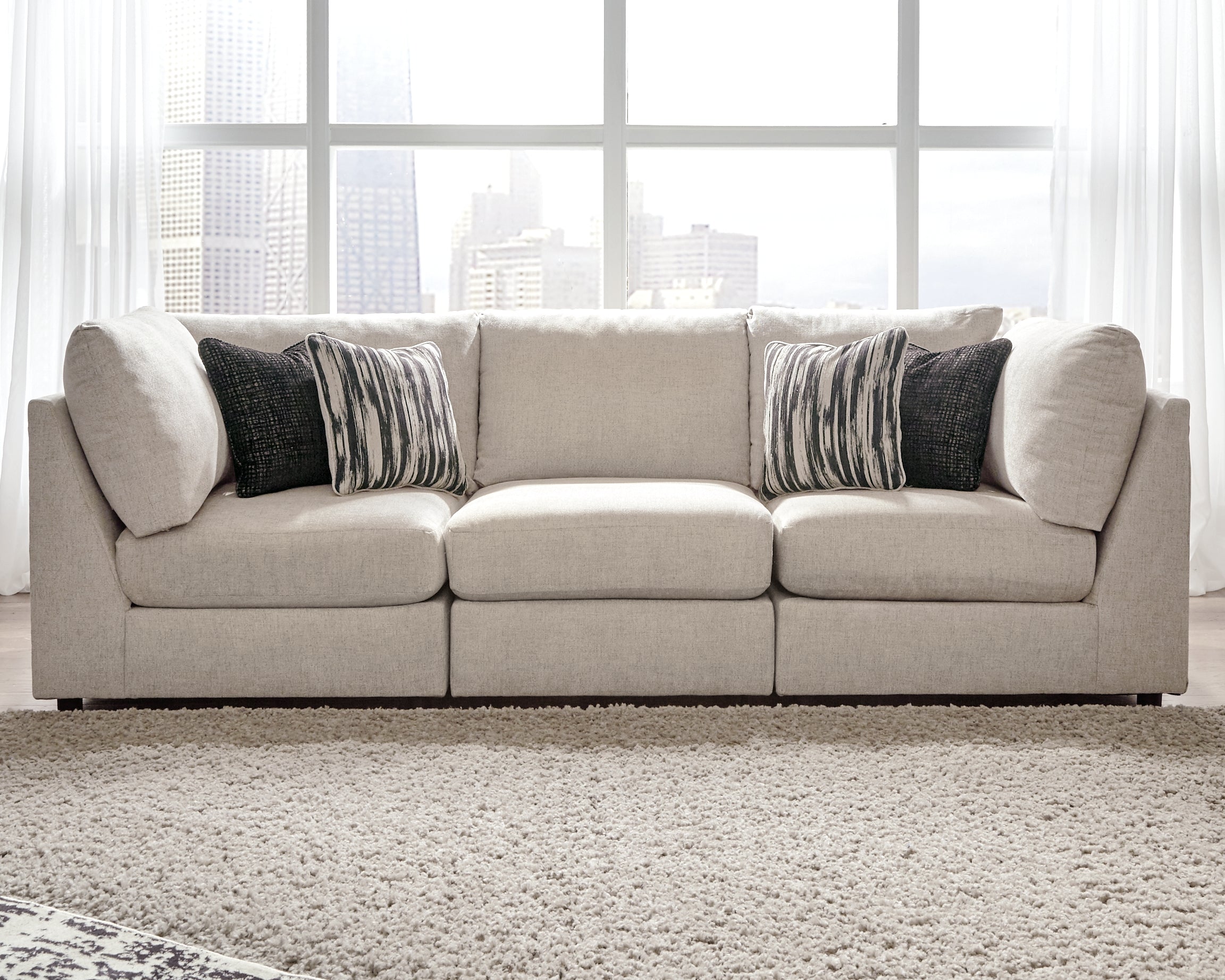 Best Furniture Outlet - Ashley Furniture - Kellway Sectional - 3-Piece Sectional Sofa / Bisque - 98707S6
