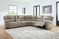 Best Furniture Outlet - Ashley Furniture - Narwhal Place Sectional - 6-Piece Power Reclining Sectional / Pebble - PC99201S10