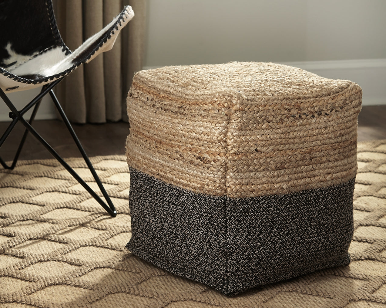 Best Furniture Outlet - Ashley Furniture - Sweed Valley Pouf - Pouf / Natural/White - A1000420
