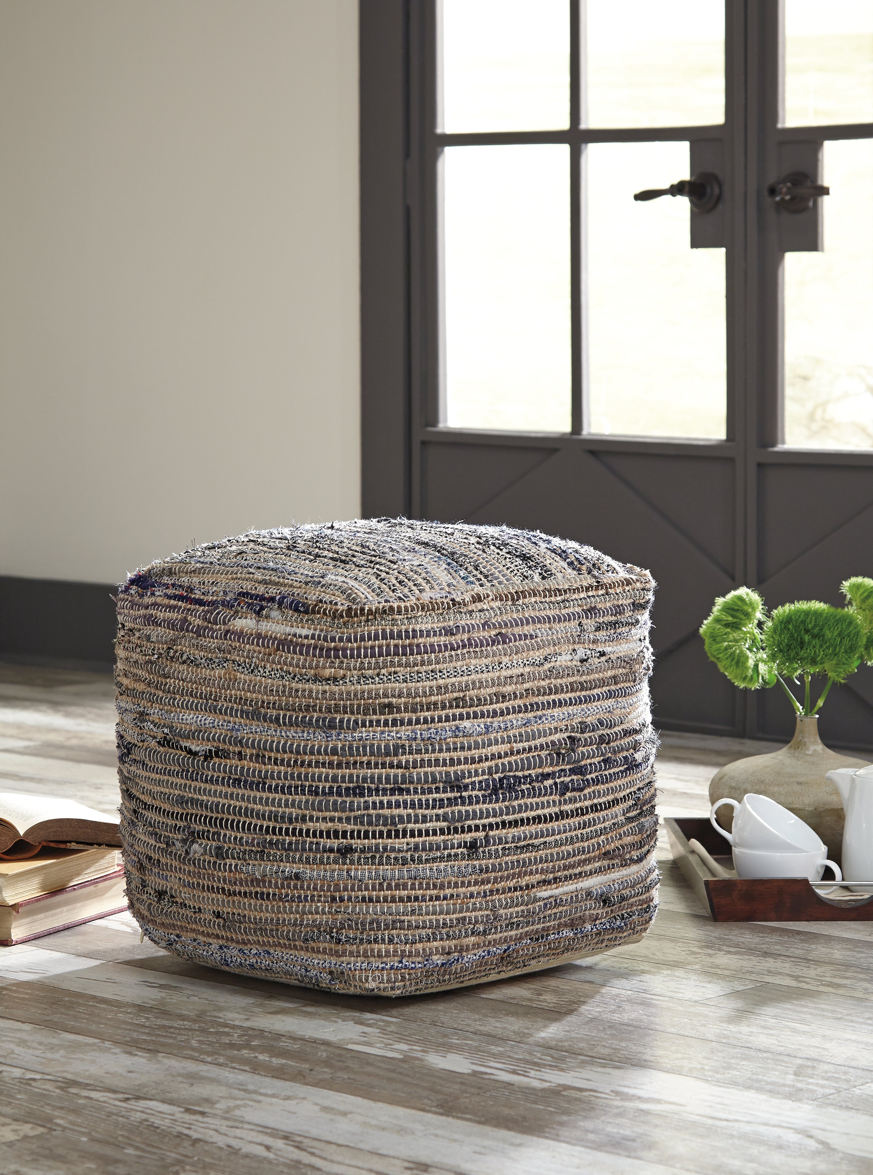 Best Furniture Outlet - Ashley Furniture - Absalom Pouf - Pouf / Denim - A1000550