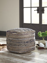 Best Furniture Outlet - Ashley Furniture - Absalom Pouf - Pouf / Denim - A1000550