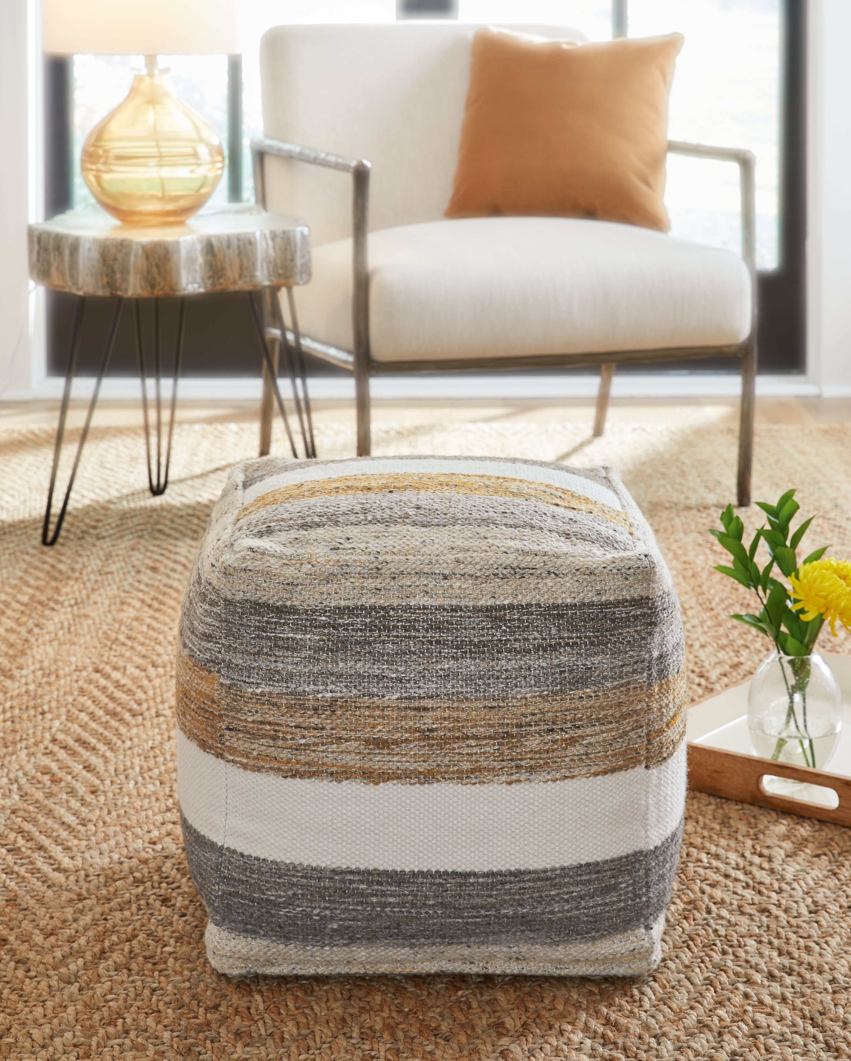 Best Furniture Outlet - Ashley Furniture - Josalind Pouf - Pouf / Multi - A1000935
