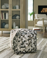 Best Furniture Outlet - Ashley Furniture - Albermarle Pouf - Pouf / Gray/Brown - A1000983