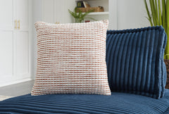 Best Furniture Outlet - Ashley Furniture - Nashlin Pillows - Pillow (4/CS) / White/Rust - A1001038