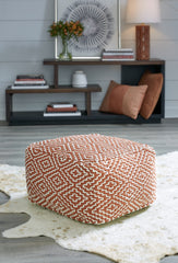 Best Furniture Outlet - Ashley Furniture - Brynnsen Pouf - Pouf / Rust/Ivory - A1001056