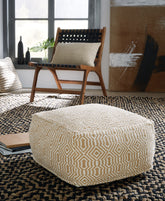 Best Furniture Outlet - Ashley Furniture - Adamont Pouf - Pouf / Tan/Ivory - A1001059