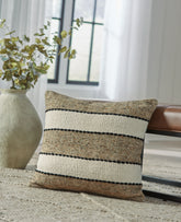 Best Furniture Outlet - Ashley Furniture - Rueford Pillows - Pillow (4/CS) / Brown/Black/Natural - A1001063