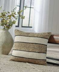 Best Furniture Outlet - Ashley Furniture - Rueford Pillows - Pillow (4/CS) / Brown/Black/Natural - A1001063