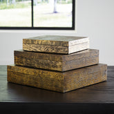 Best Furniture Outlet - Ashley Furniture - Keldy Box (Set of 3) - Box Set (3/CN) / Antique Brass Finish - A2000490