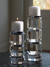 Best Furniture Outlet - Ashley Furniture - Brentley Candle Holder - Candle Holder Set (Set of 2) / Clear/Silver Finish - A2000770
