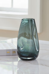 Best Furniture Outlet - Ashley Furniture - Beamund Vase - Vase (2/CS) / Teal Blue - A2900010