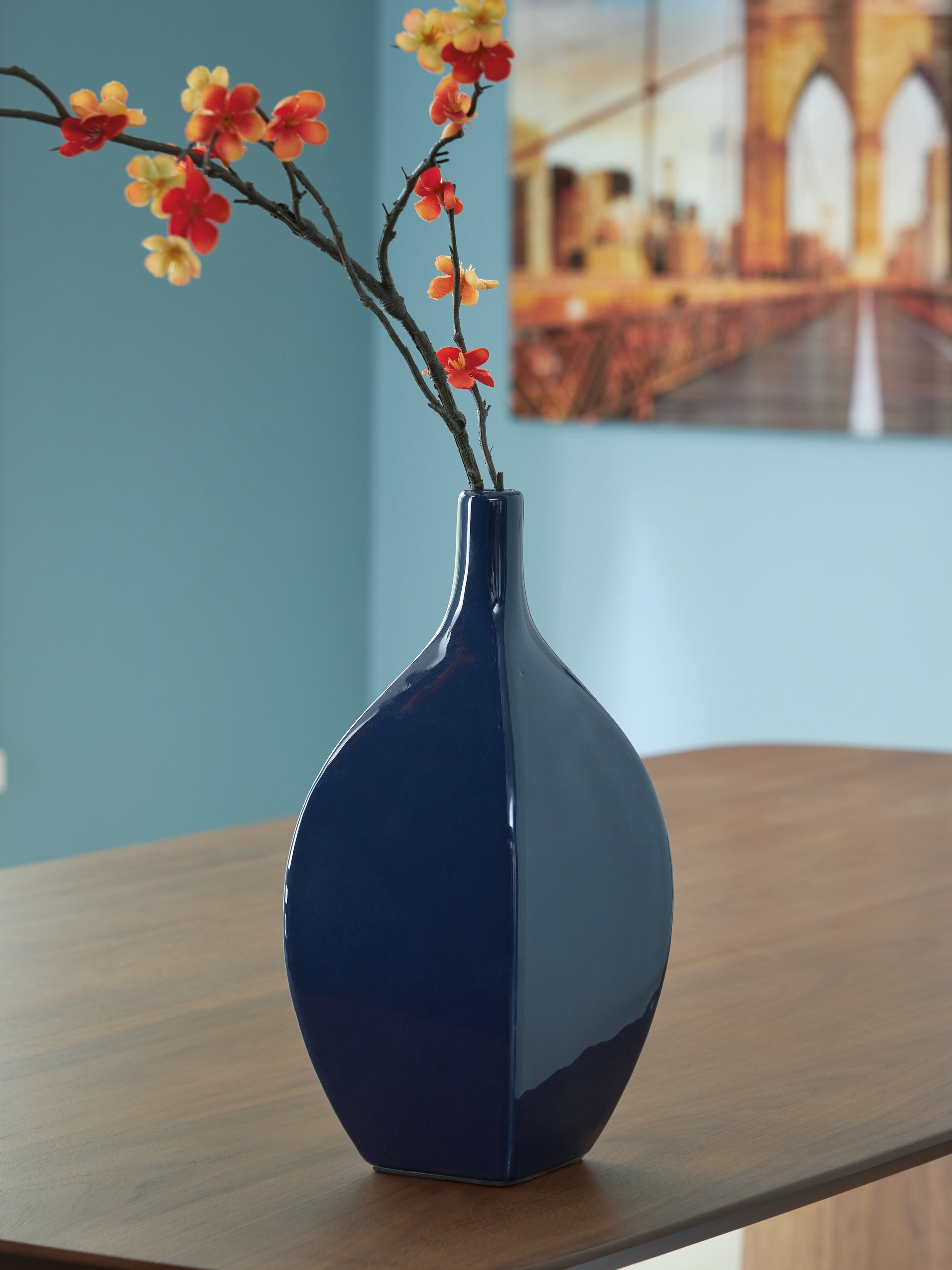 Best Furniture Outlet - Ashley Furniture - Abtinson Vase - Vase / Navy - A2900032
