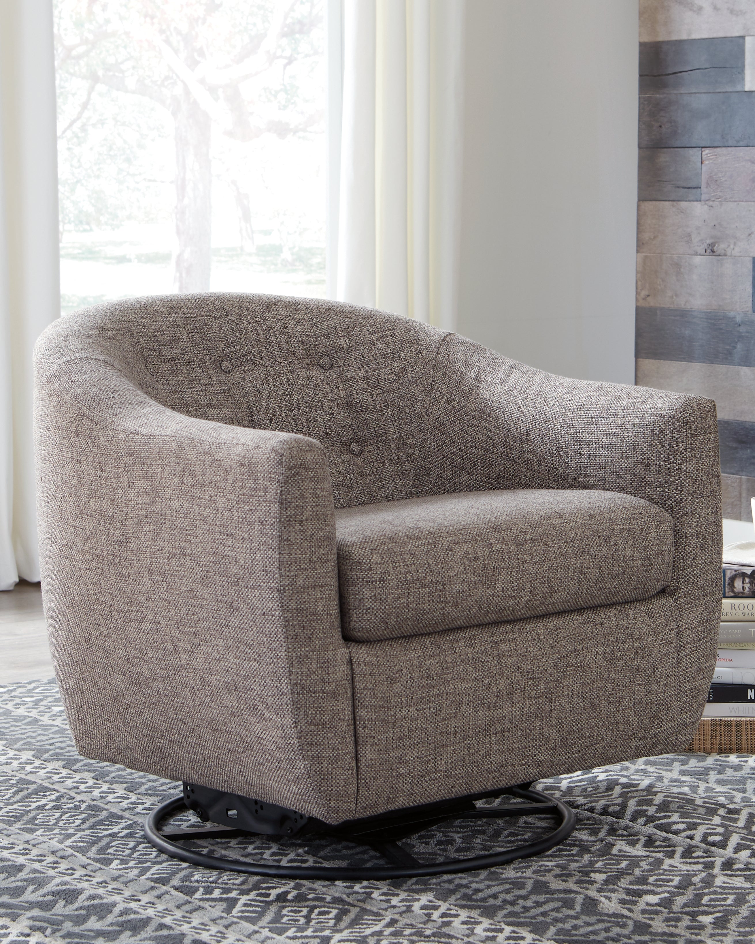 Best Furniture Outlet - Ashley Furniture - Upshur Accent Chair - Swivel Glider Accent Chair / Taupe - A3000003