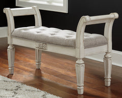 Best Furniture Outlet - Ashley Furniture - Realyn Accent Bench - Accent Bench / Antique White / 46"W x 16"D x 26"H - A3000157