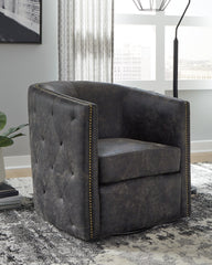 Best Furniture Outlet - Ashley Furniture - Brentlow Swivel Accent Chair - Swivel Accent Chair / Granite - A3000741
