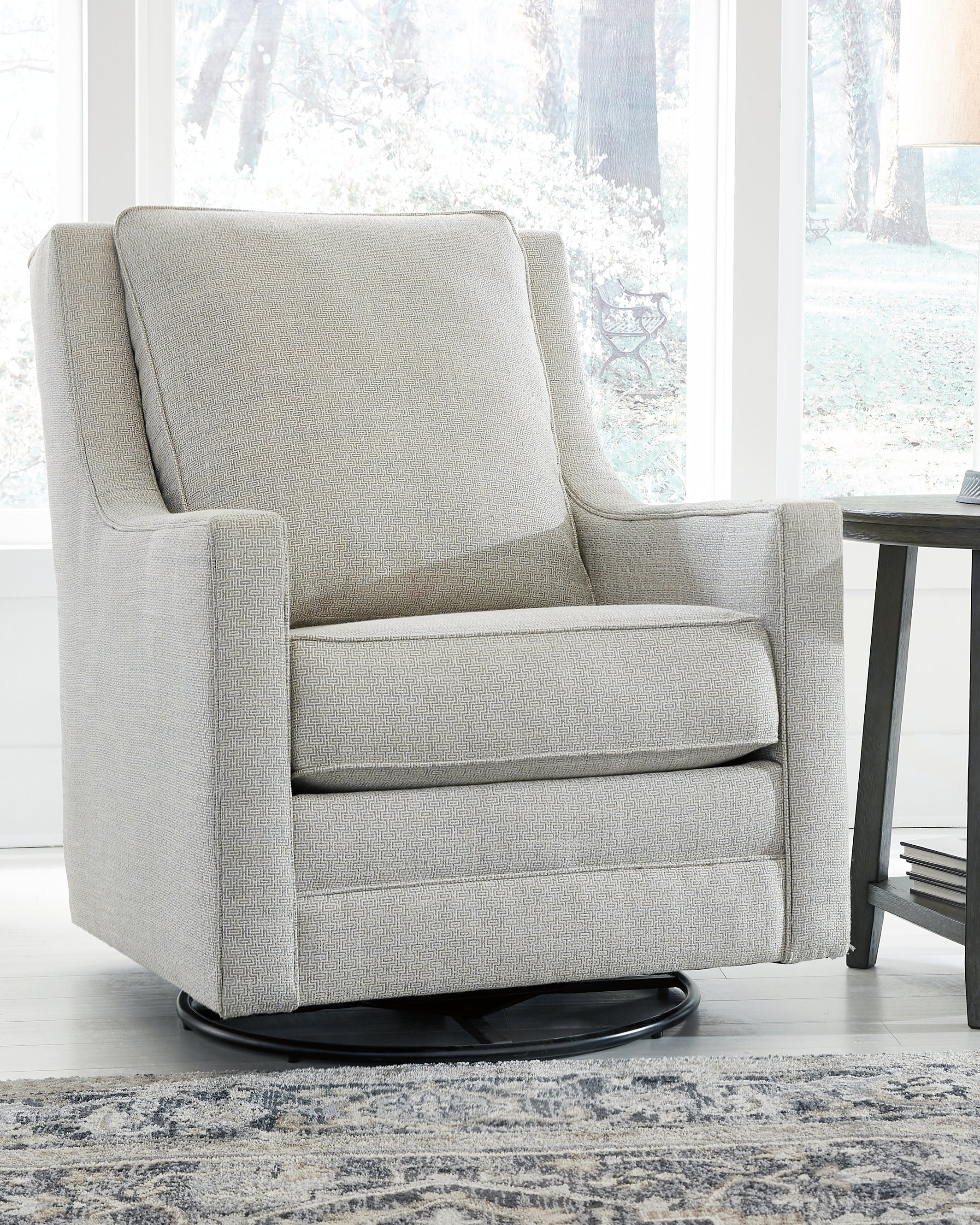 Best Furniture Outlet - Ashley Furniture - Kambria Swivel Glider Accent Chair - Swivel Glider Accent Chair / Frost - A3000206
