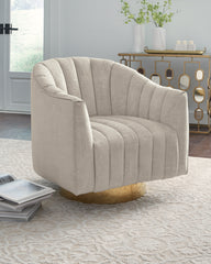 Best Furniture Outlet - Ashley Furniture - Penzlin Accent Chair - Swivel Accent Chair / Pearl - A3000241