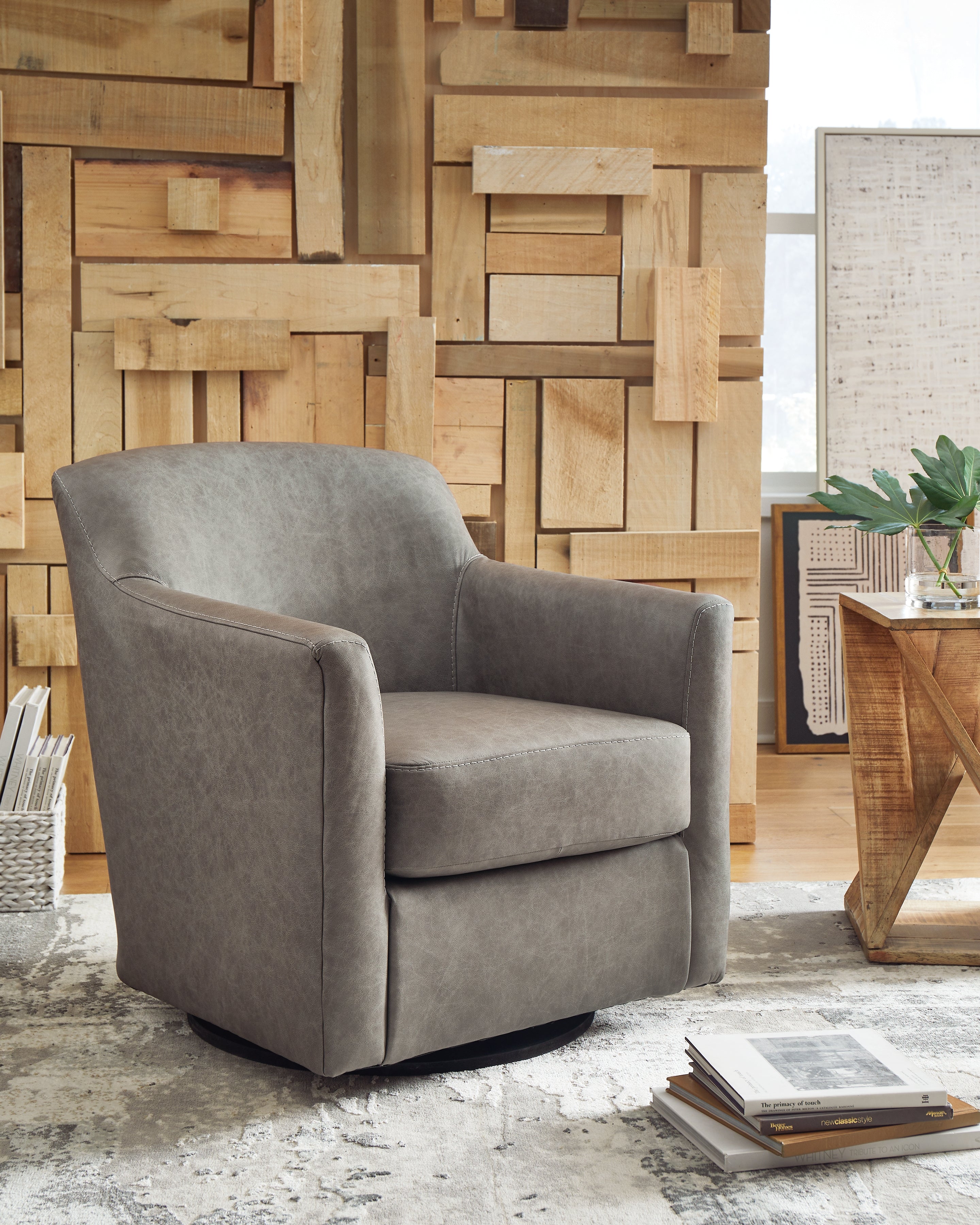 Best Furniture Outlet - Ashley Furniture - Bradney Swivel Accent Chair - Swivel Accent Chair / Fossil - A3000324