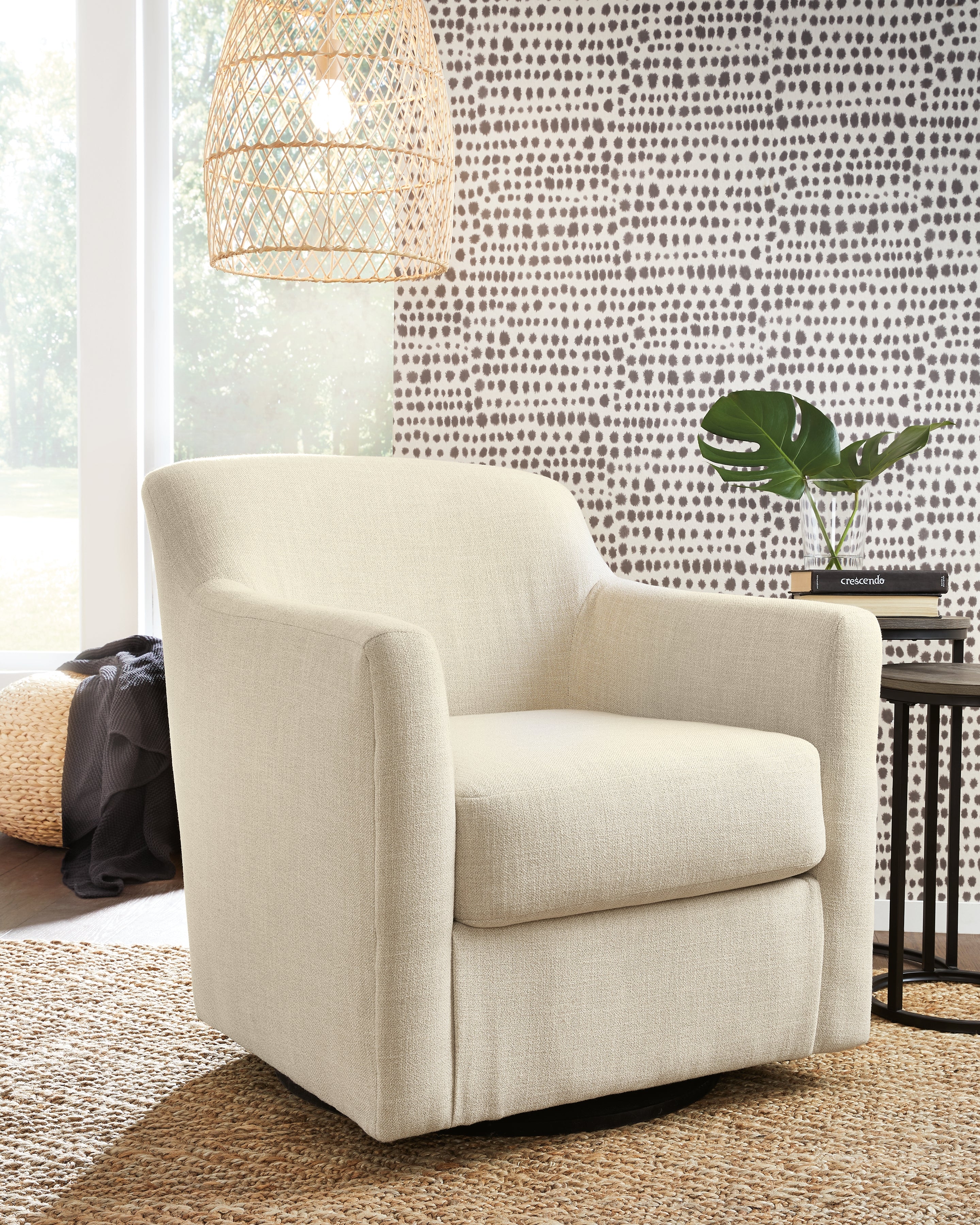 Best Furniture Outlet - Ashley Furniture - Bradney Swivel Accent Chair - Swivel Accent Chair / Linen - A3000325