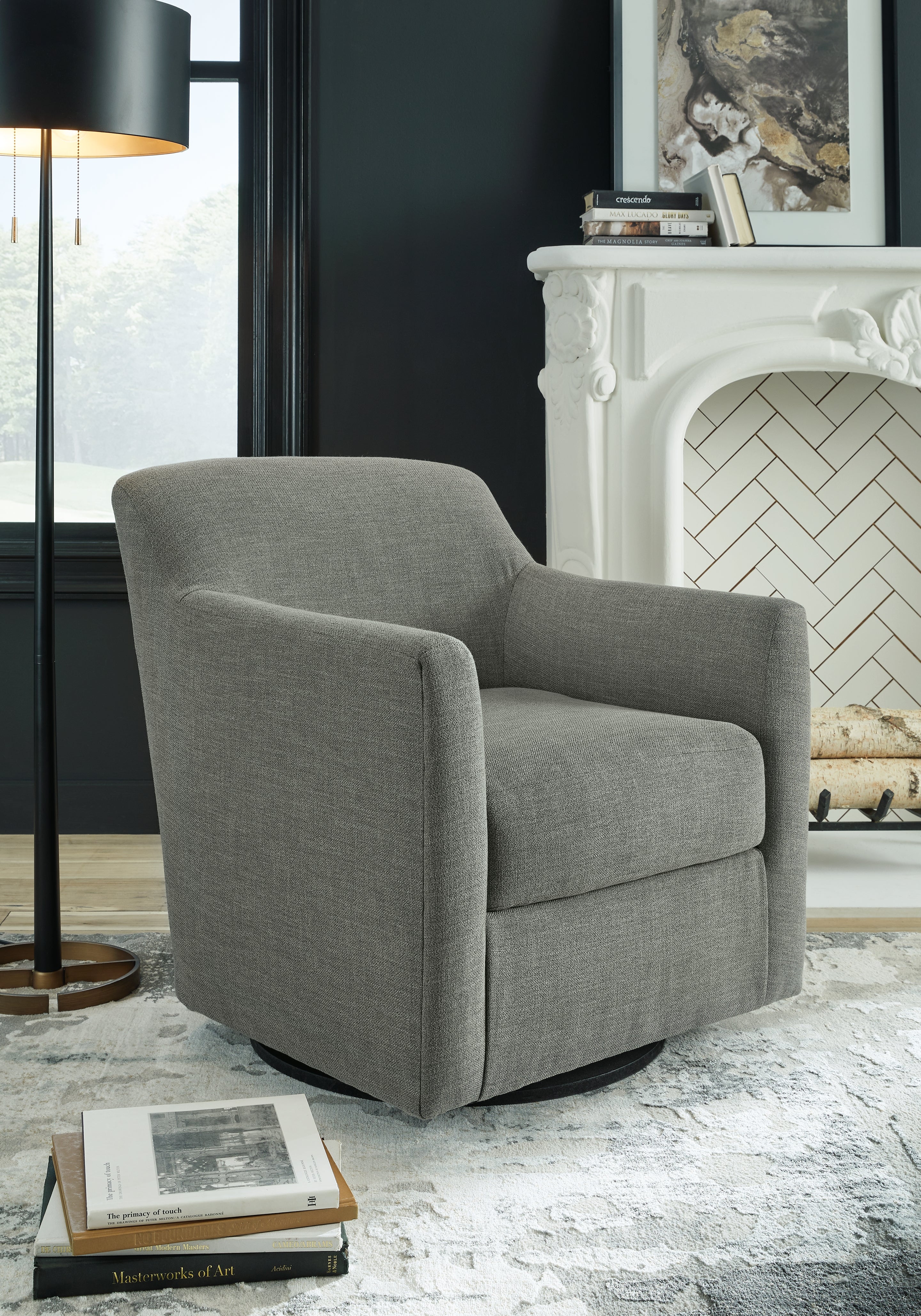 Best Furniture Outlet - Ashley Furniture - Bradney Swivel Accent Chair - Swivel Accent Chair / Fossil - A3000324