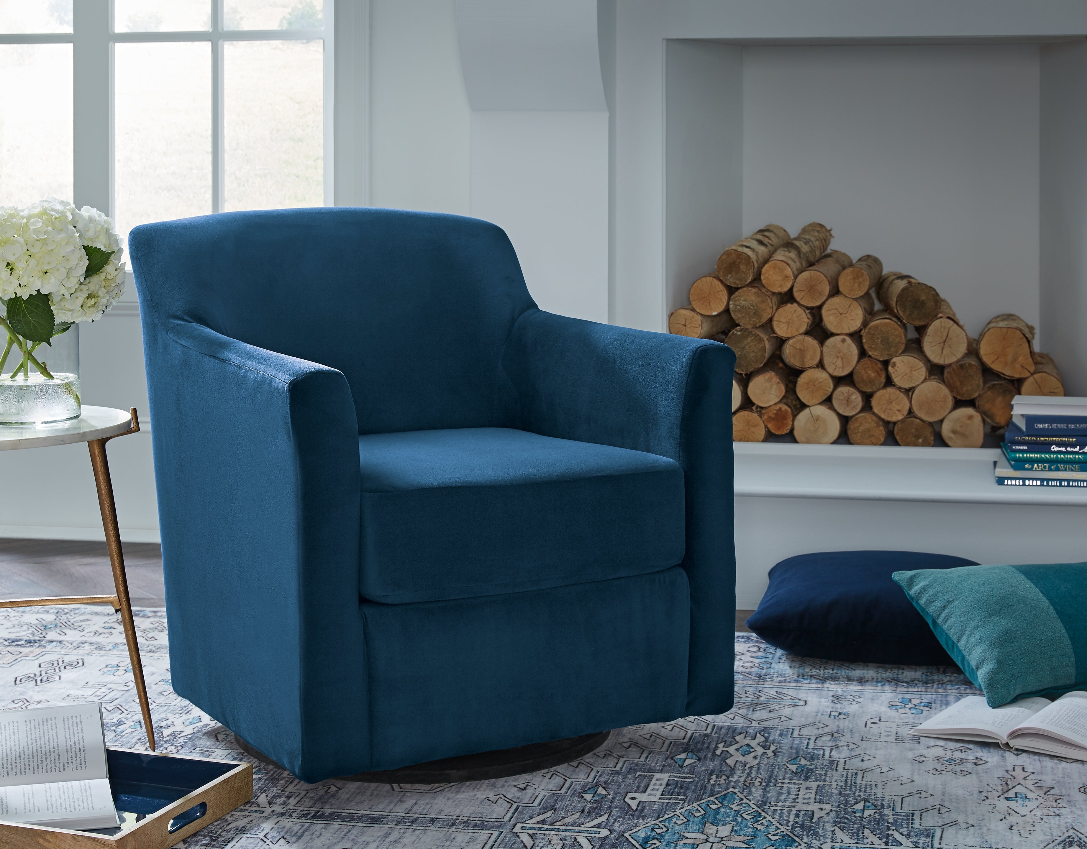 Best Furniture Outlet - Ashley Furniture - Bradney Swivel Accent Chair - Swivel Accent Chair / Ink - A3000602