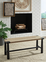 Best Furniture Outlet - Ashley Furniture - Acerman Accent Bench - Accent Bench / Black/Natural / 48"W x 16"D x 18"H - A3000684