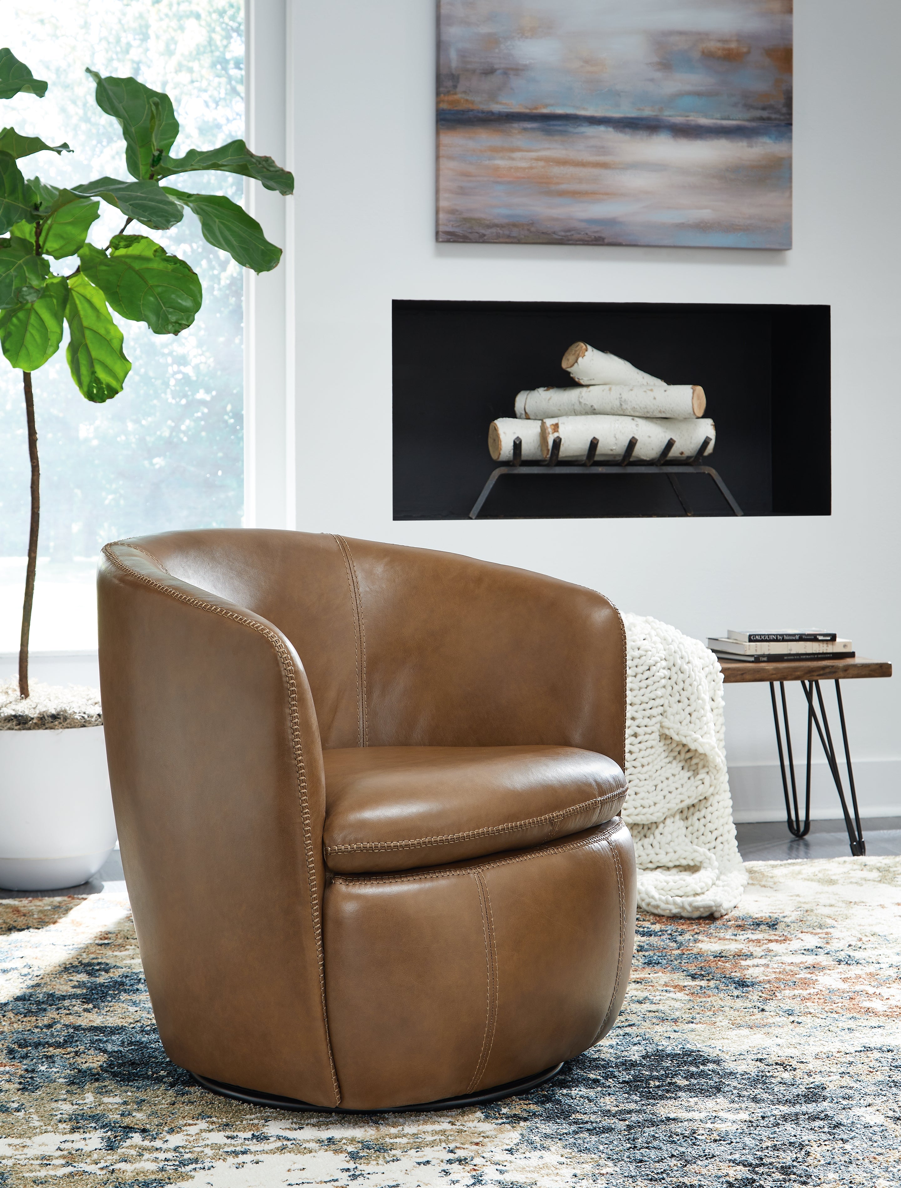 Best Furniture Outlet - Ashley Furniture - Kierreys Swivel Accent Chair - Swivel Accent Chair / Bone - A3000703