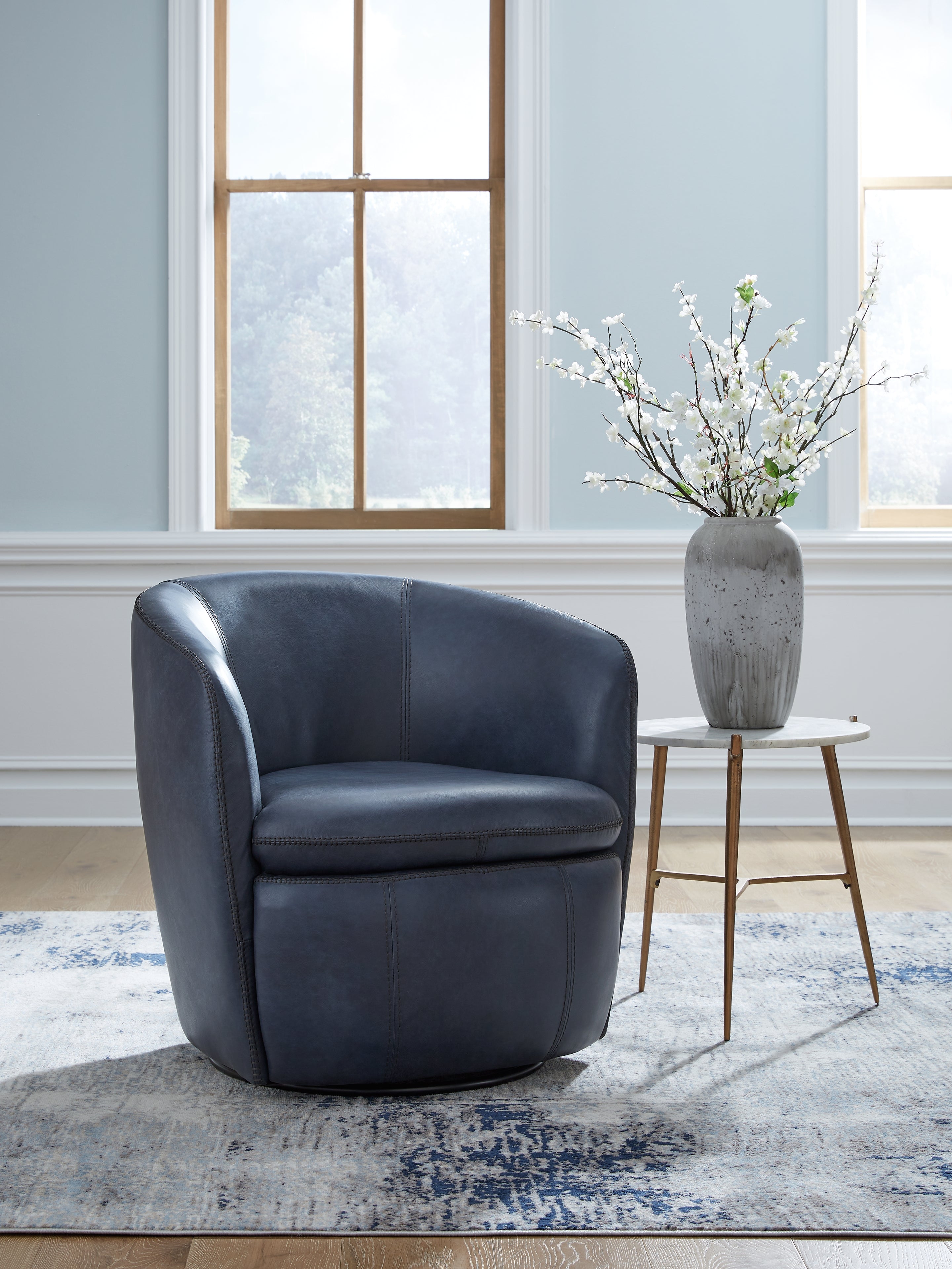 Best Furniture Outlet - Ashley Furniture - Kierreys Swivel Accent Chair - Swivel Accent Chair / Ocean - A3000701