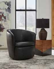 Best Furniture Outlet - Ashley Furniture - Kierreys Swivel Accent Chair - Swivel Accent Chair / Midnight - A3000702
