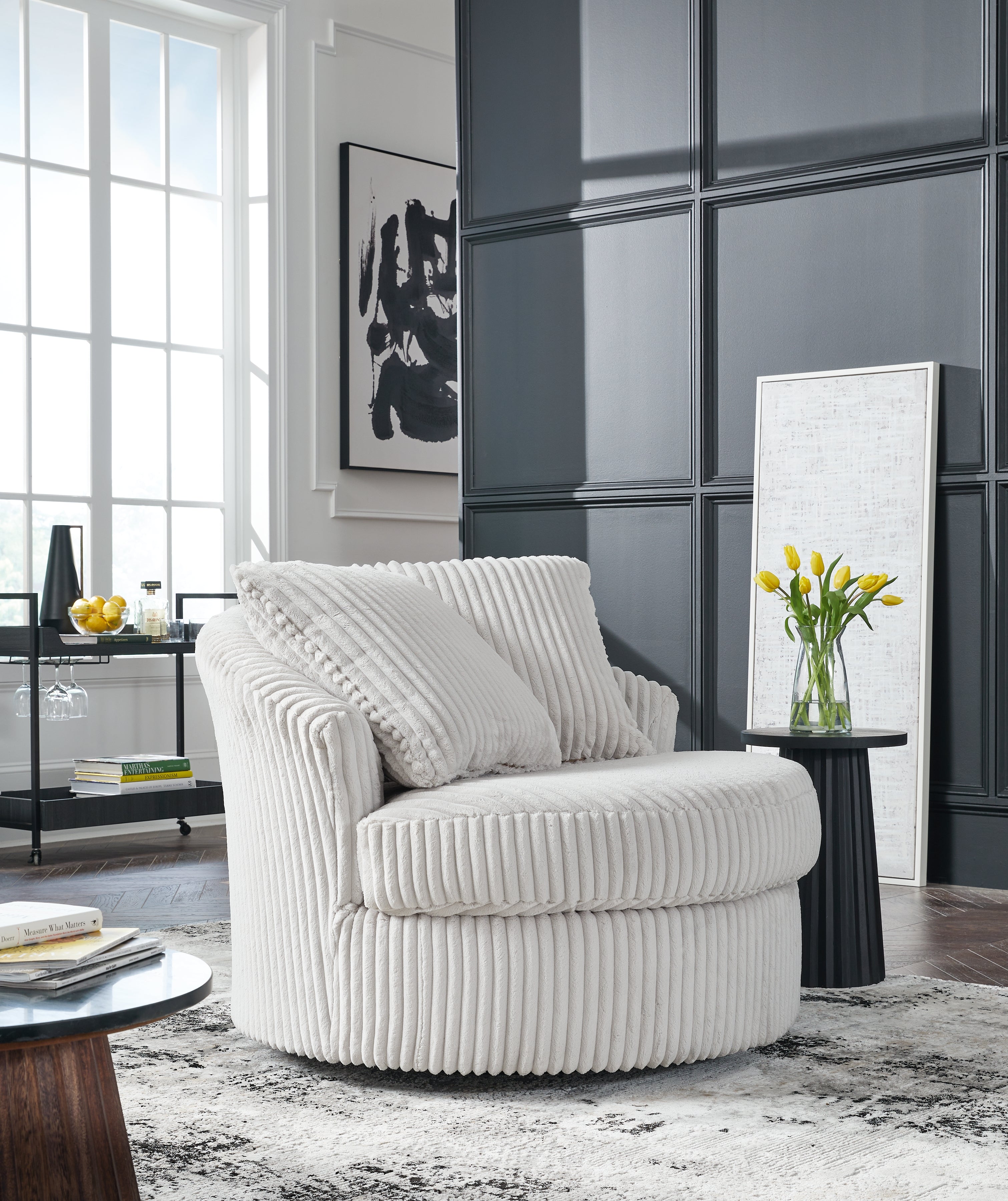 Best Furniture Outlet - Ashley Furniture - Gramwell Swivel Accent Chair - Swivel Accent Chair / Alloy - A3000724