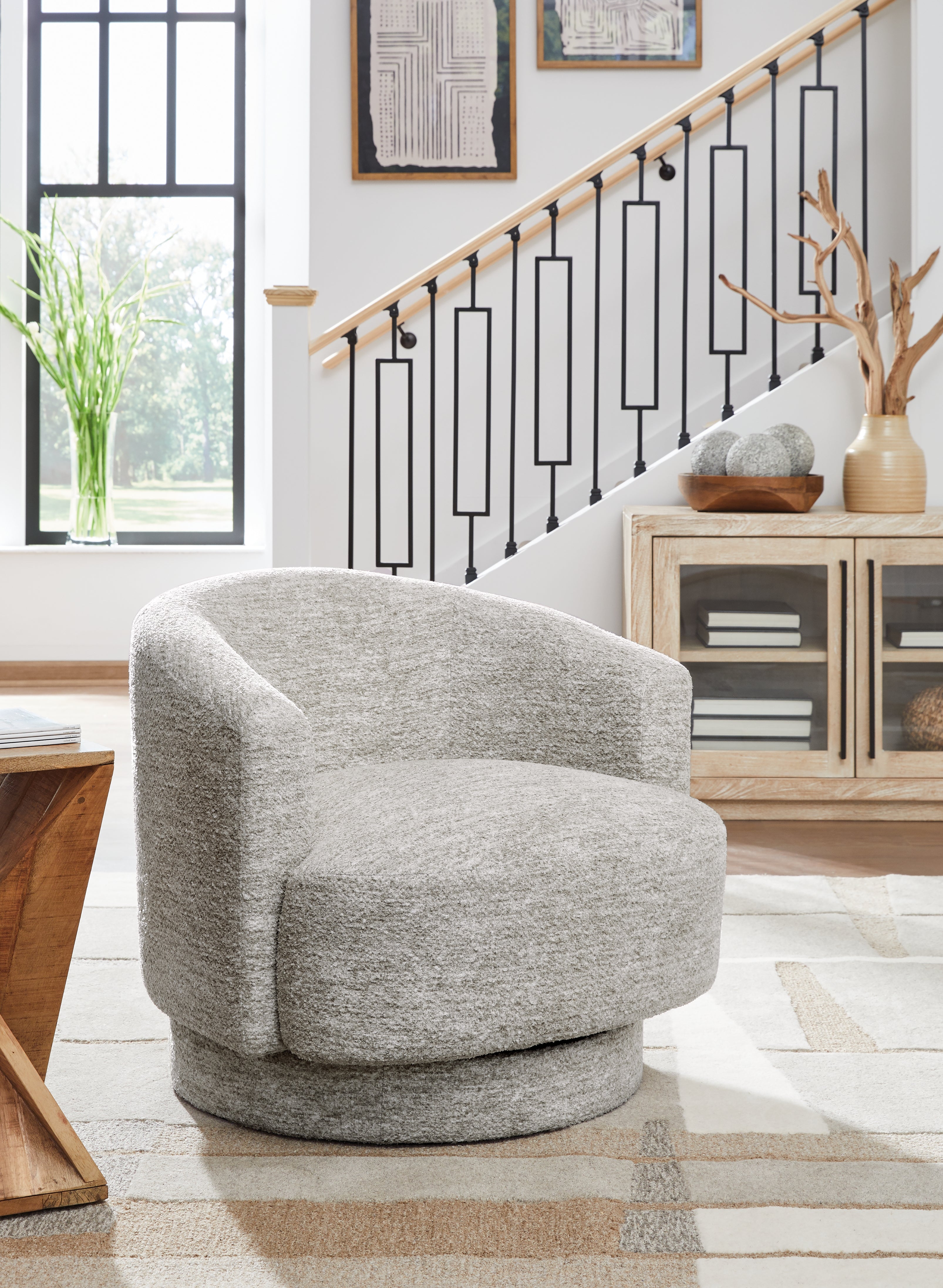 Best Furniture Outlet - Ashley Furniture - Wardsor Swivel Accent Chair - Swivel Accent Chair / Stone - A3000731