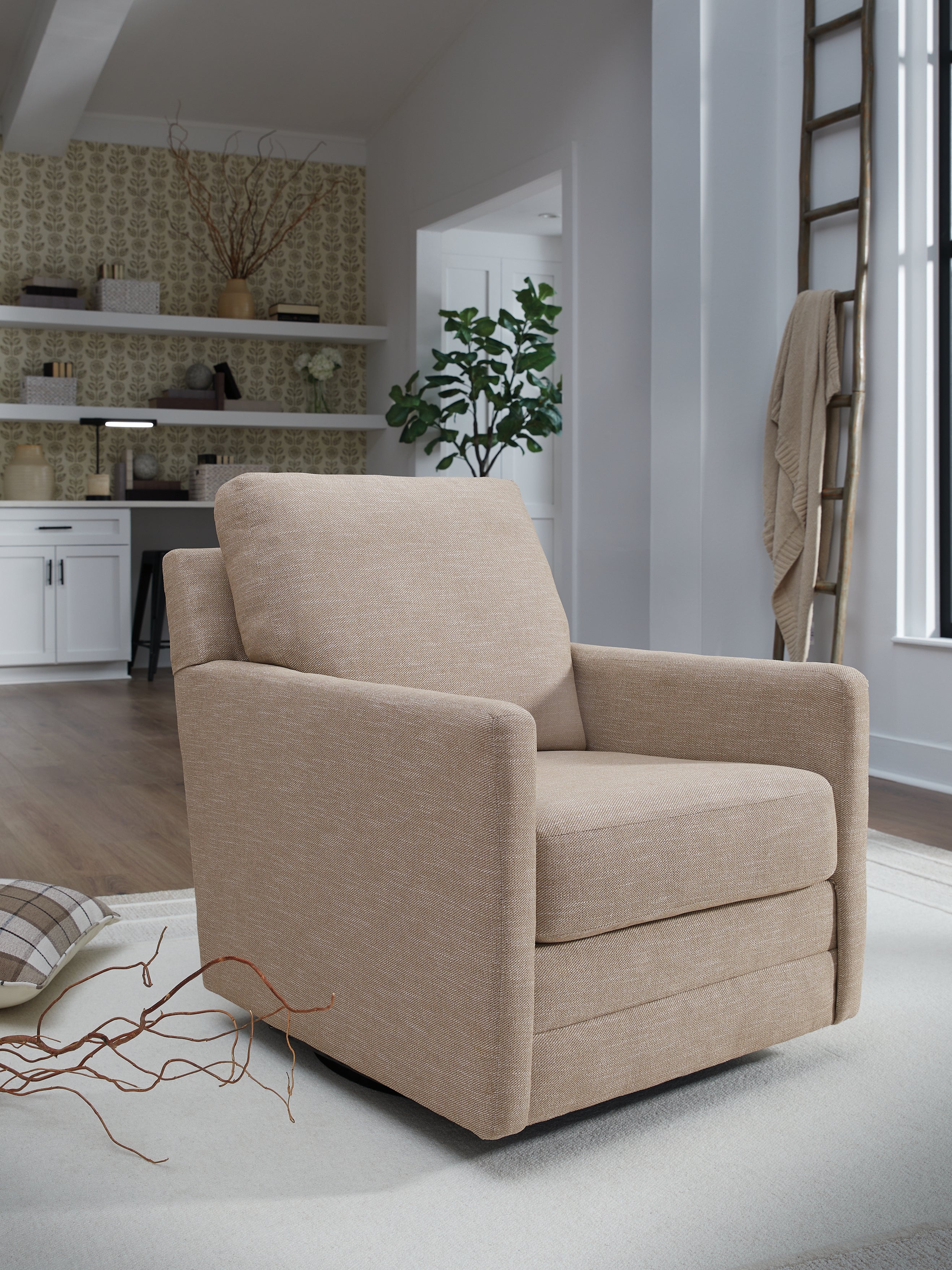 Best Furniture Outlet - Ashley Furniture - Freybourne Next-Gen Nuvella Swivel Accent Chair - Swivel Accent Chair / Twill - A3000736