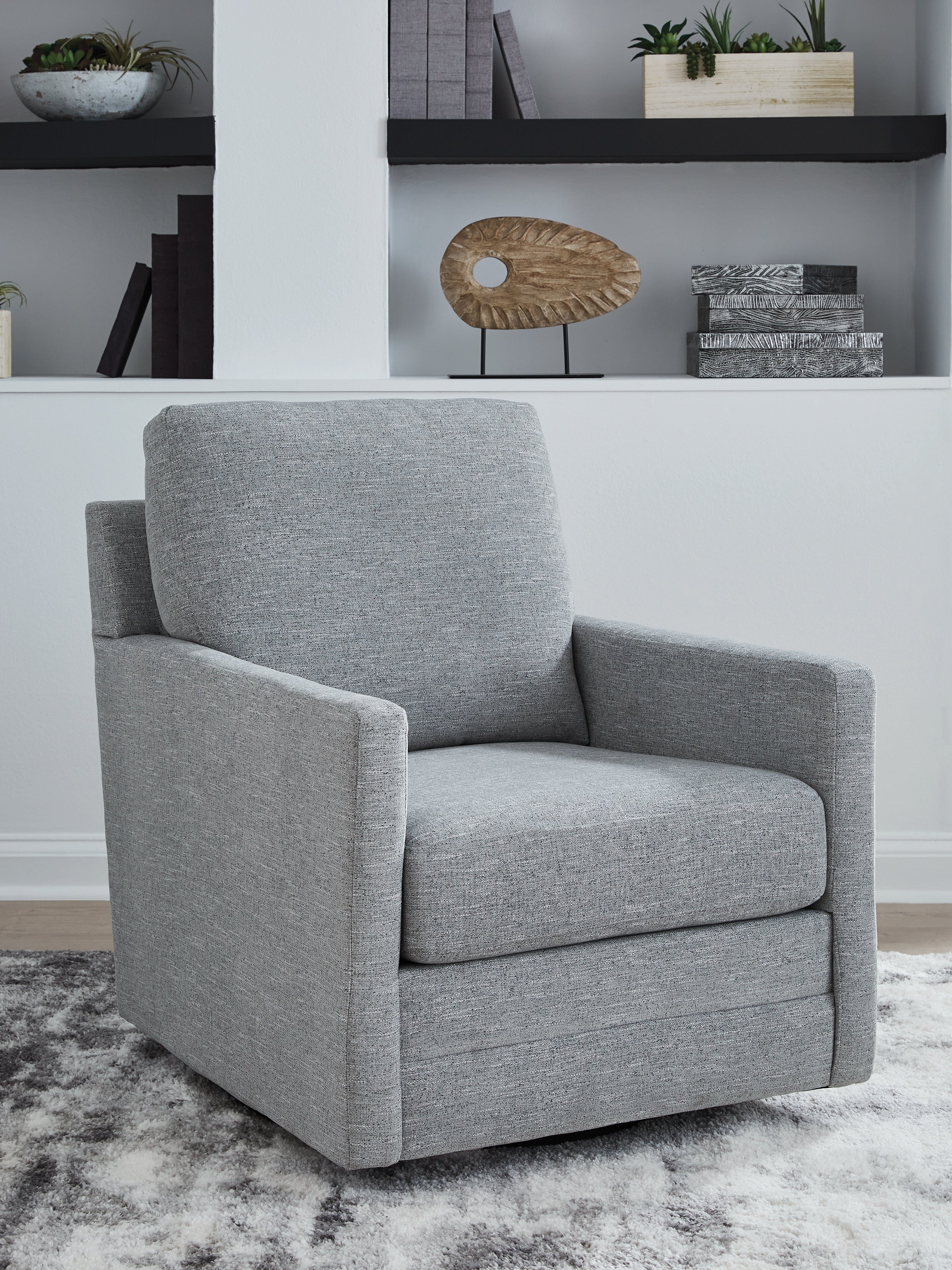 Best Furniture Outlet - Ashley Furniture - Freybourne Next-Gen Nuvella Swivel Accent Chair - Swivel Accent Chair / Pewter - A3000737