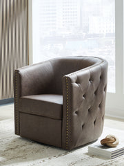 Best Furniture Outlet - Ashley Furniture - Brentlow Swivel Accent Chair - Swivel Accent Chair / Granite - A3000741