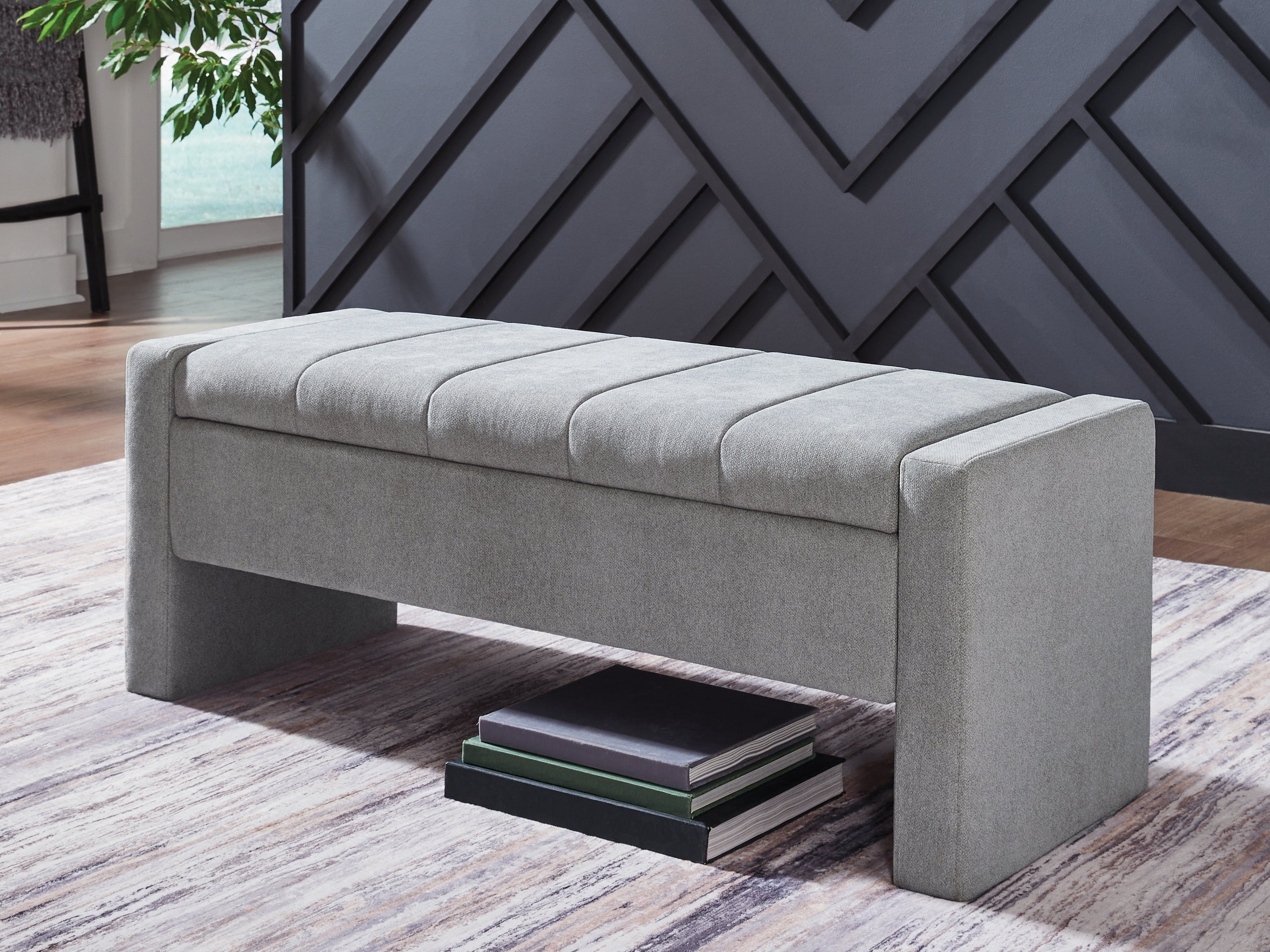 Best Furniture Outlet - Ashley Furniture - Akselman Storage Bench - Storage Bench / Gray / 50"W x 19"D x 19"H - A3000744