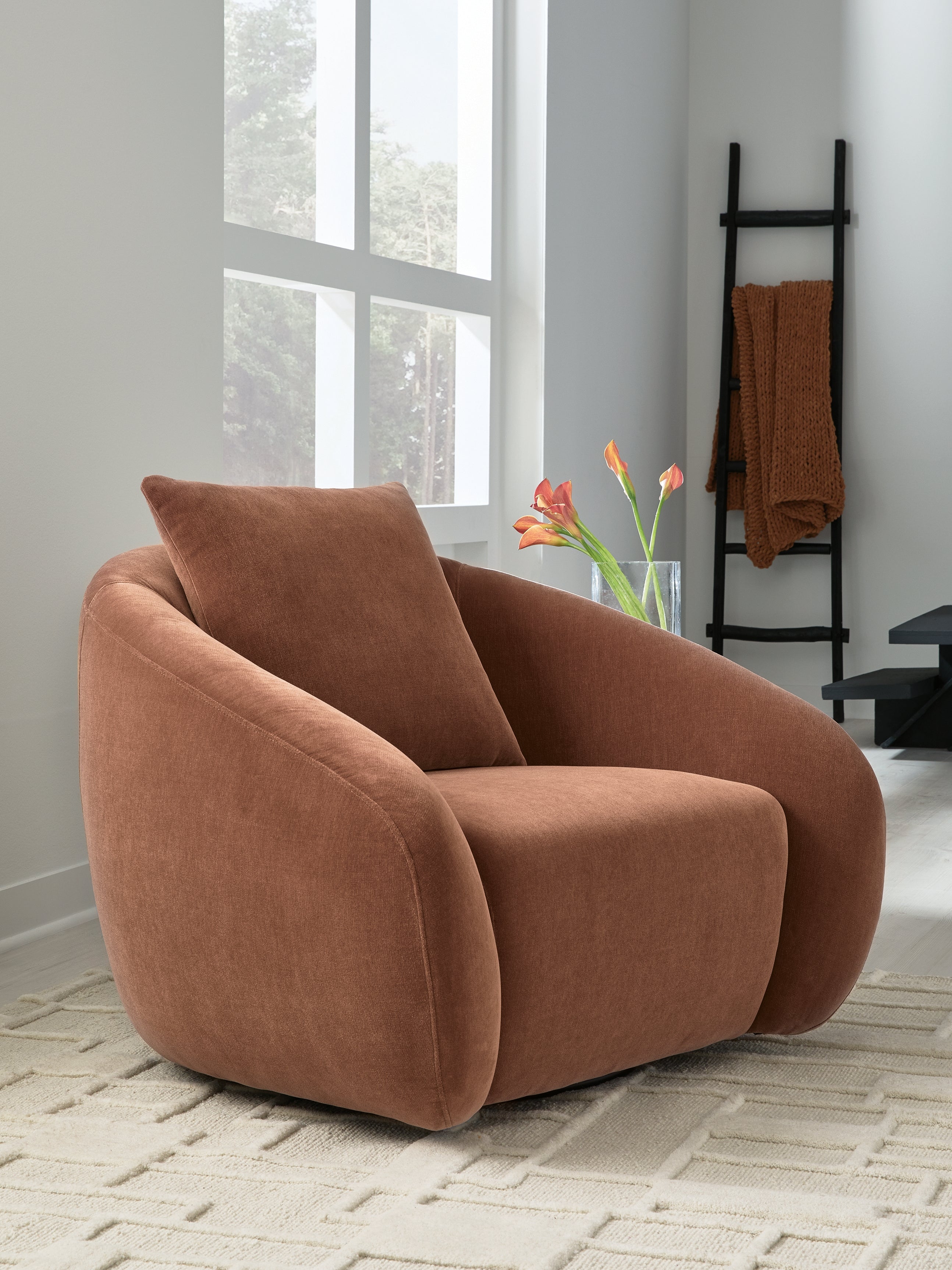 Best Furniture Outlet - Ashley Furniture - Yahya Swivel Accent Chair - Swivel Accent Chair / Sienna - A3000780