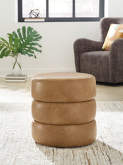 Best Furniture Outlet - Ashley Furniture - Ummi Living Room - Swivel Accent Ottoman / Caramel - A3000791