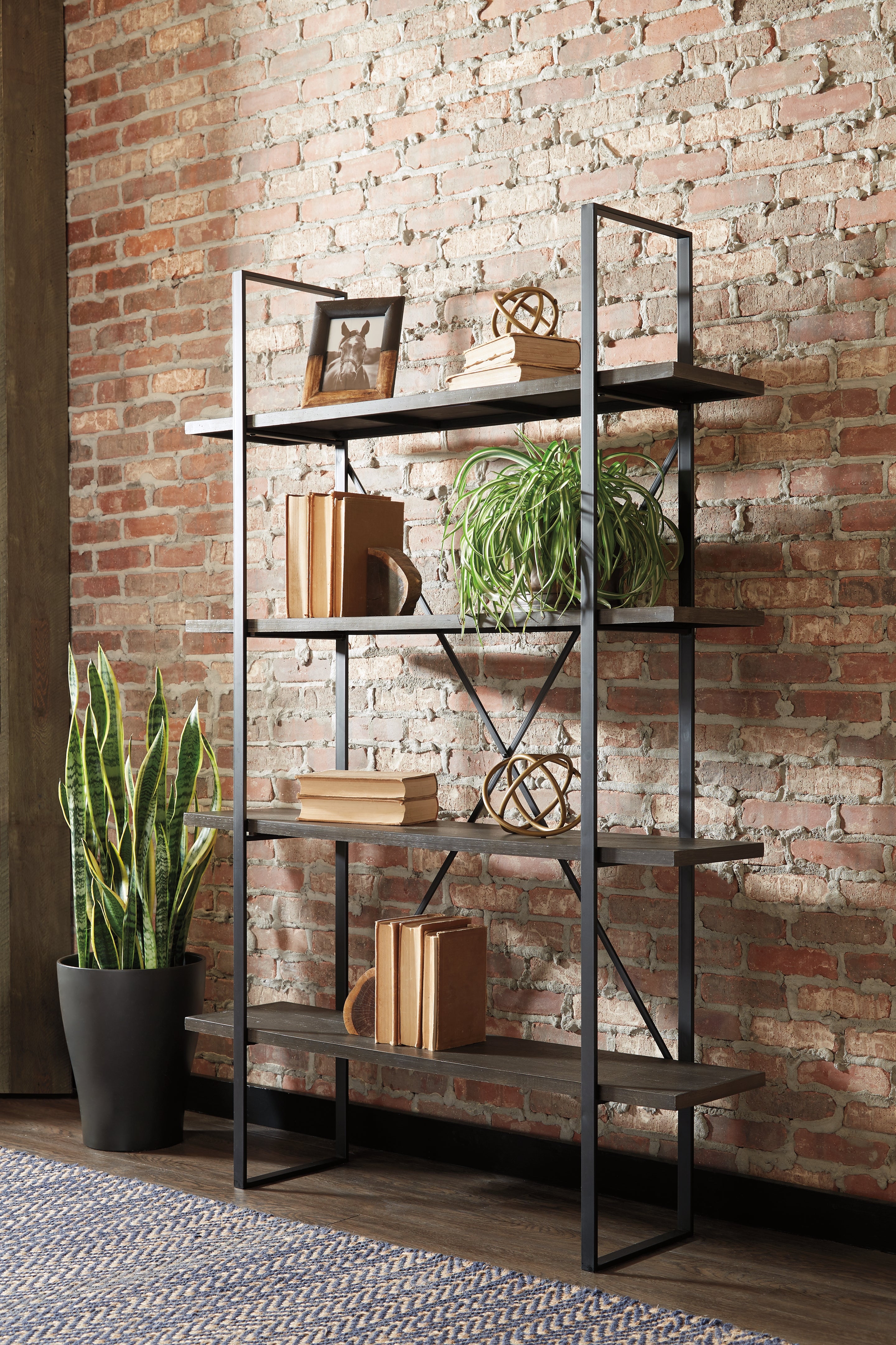 Best Furniture Outlet - Ashley Furniture - Gilesgrove Bookcase - Bookcase / Black/Gray - A4000017