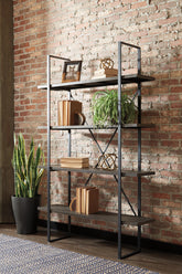 Best Furniture Outlet - Ashley Furniture - Gilesgrove Bookcase - Bookcase / Black/Gray - A4000017