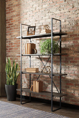 Best Furniture Outlet - Ashley Furniture - Gilesgrove Bookcase - Bookcase / Black/Gray - A4000017