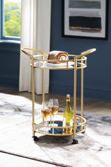 Best Furniture Outlet - Ashley Furniture - Wynora Bar Cart - Bar Cart / Gold - A4000099