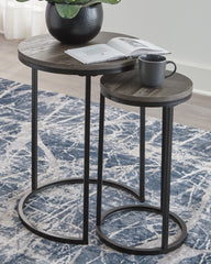 Best Furniture Outlet - Ashley Furniture - Briarsboro Accent Table (Set of 2) - Accent Table Set (Set of 2) / Black/Gray - A4000231