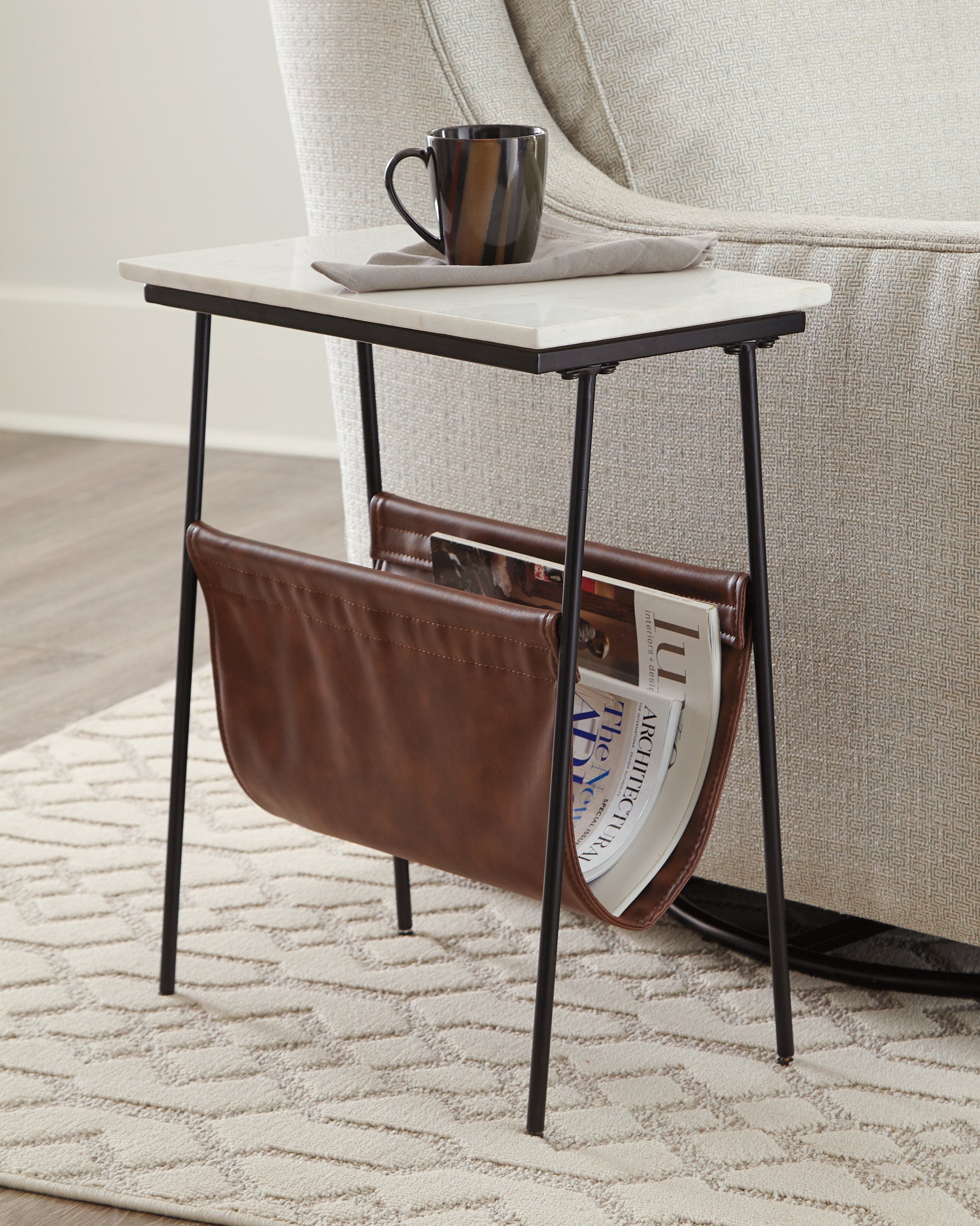 Best Furniture Outlet - Ashley Furniture - Etanbury Accent Table - Accent Table / Brown/Black/White - A4000254